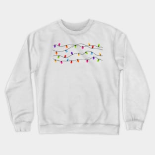 Colorful christmas glowing light bulb Crewneck Sweatshirt